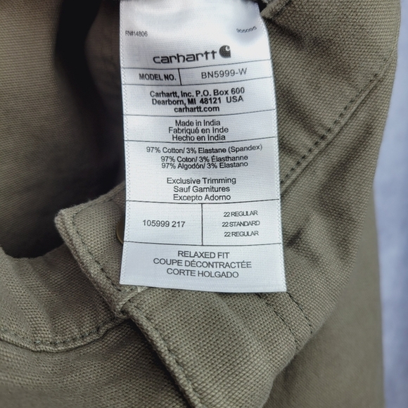 Carhartt Canvas Work Pant - Relaxed Fit - RUGGED FLEX® Women's double front pant - Picture 10 of 13